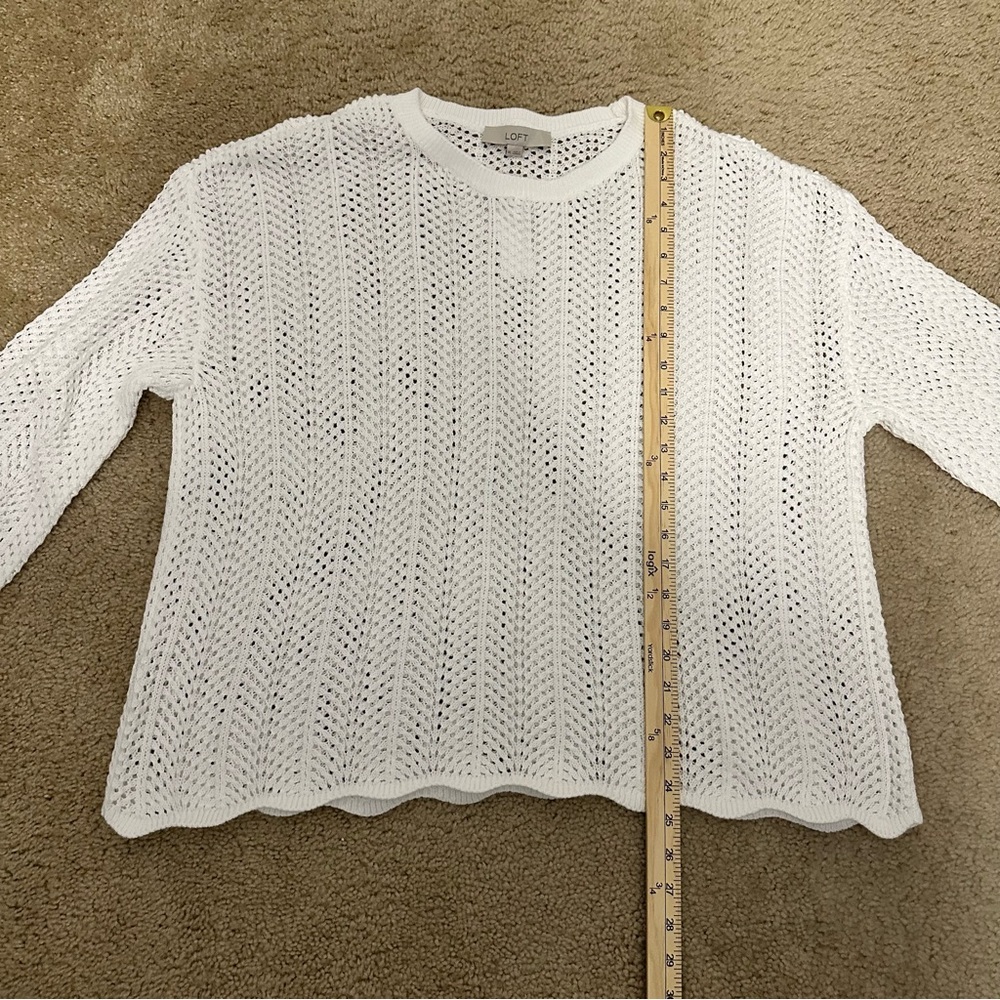 Ann Taylor LOFT Wide Sleeve Loose Knit Sweater in White Size XL NWT - Picture 9 of 10